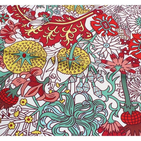 Hermès Carré 90 Cachet-cachet Fleurie Silk Scarf - Picture 5 of 10